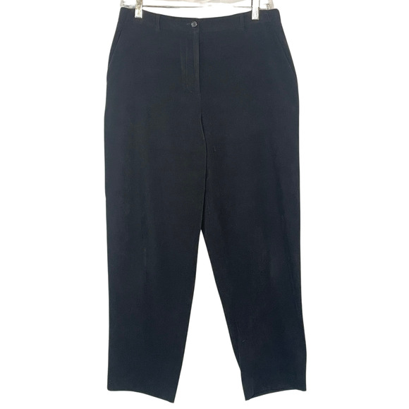 Talbots Pants - Talbots Petites Sz 12P Dress Pants Tapered Leg 32"x28" Stretch Velour Black